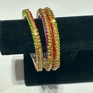 Set of 3 beautiful, colourful sparkly bangles